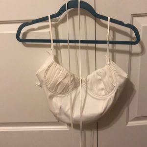 White croppped barely worn Tiger mist shirt!